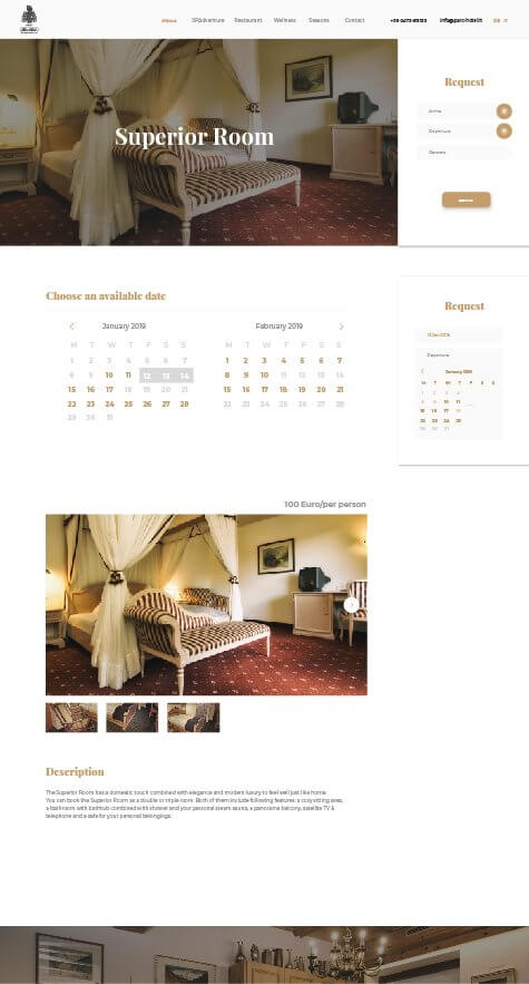 Modelle der Website parc-hotel.it - ​​​​Kalender